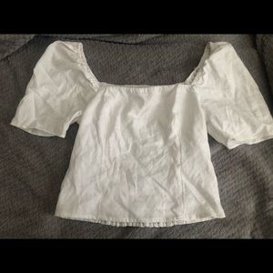 Abercrombie white puff sleeve top
